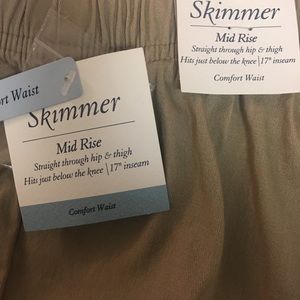 Croft and Barrow Skimmer Pants 1X Stretch Mid Rise